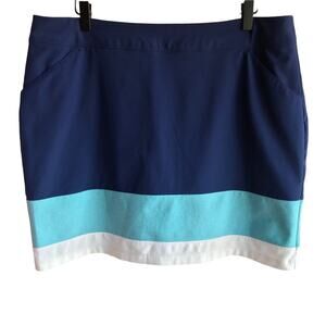 Adidas Golf Blue and White Colorblock Pull On Athletic Skort size L